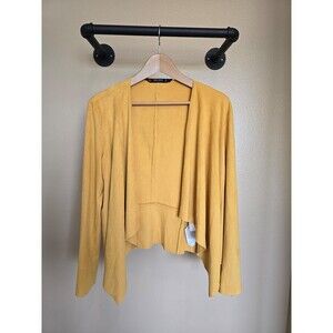 Zara basic mustard yellow lightweight‎ cardigan women's size L